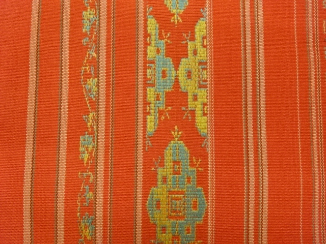  未使用品　縞に幾何学模様織出し名古屋帯